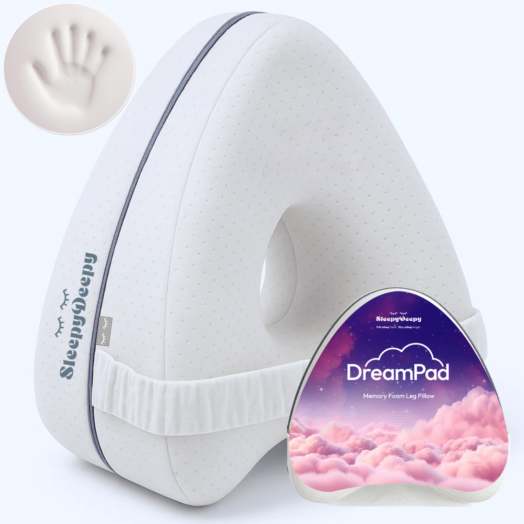 DreamPad (Ergonomic, Contoured Memory Foam Knee Pillow For Side Sleepers)