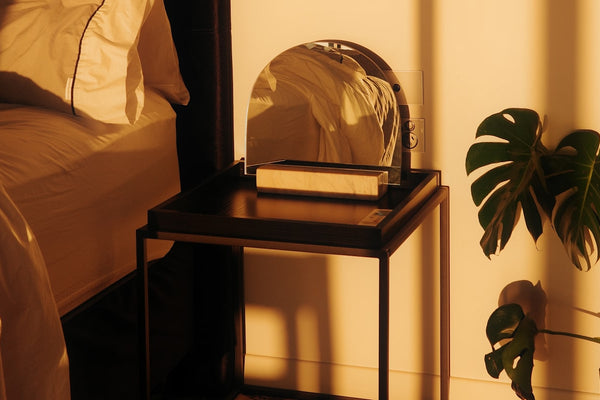 Warm evening light in a calm, peaceful bedroom