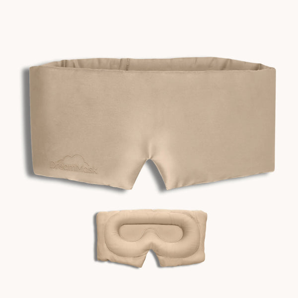 DreamMask (Champagne) (Luxury 100% Blackout Sleep Mask | Bamboo Silk | 3D Memory Foam) SleepyDeepy - Sleep Aids For Deeper Sleep