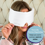 DreamMask (White) (Luxury 100% Blackout Sleep Mask | Bamboo Silk | 3D Memory Foam) SleepyDeepy - Sleep Aids For Deeper Sleep