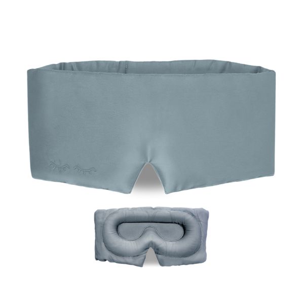 DreamMask (Grey) (Luxury 100% Blackout Sleep Mask | Bamboo Silk | 3D Memory Foam)