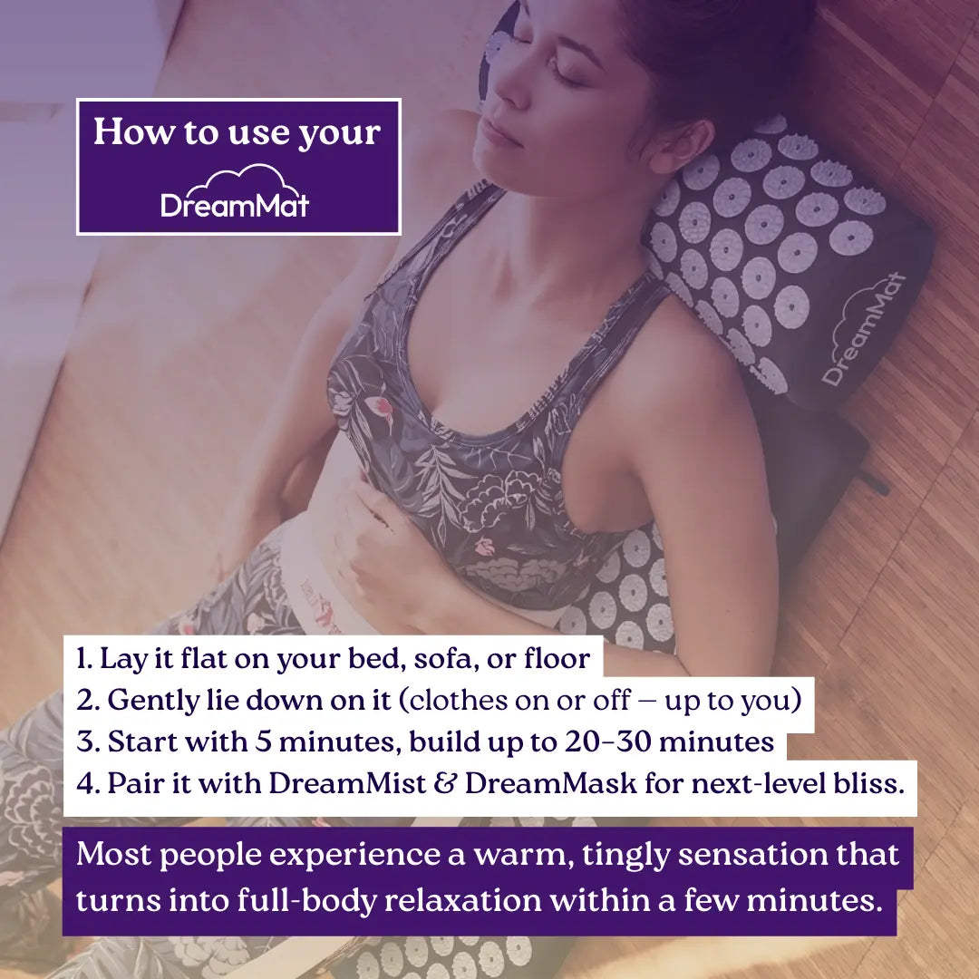 DreamMat - Acupressure Matt to Alleviate Stress, Improve Circulation, Beat Back Pain, and Promote Better Sleep SleepyDeepy - Sleep Aids For Deeper Sleep