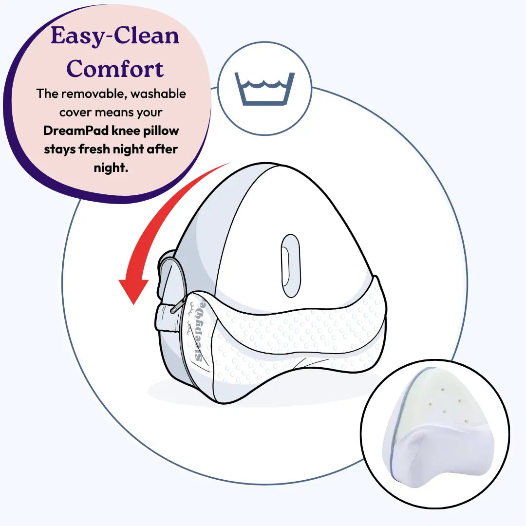 DreamPad - Ergonomic, Contoured Memory Foam Knee Pillow For Sleeping SleepyDeepy - Sleep Aids For Deeper Sleep