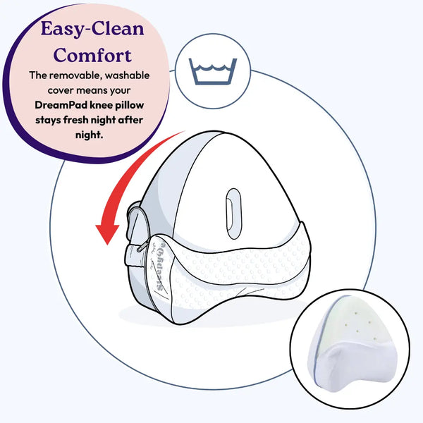 DreamPad - Ergonomic, Contoured Memory Foam Knee Pillow For Sleeping SleepyDeepy - Sleep Aids For Deeper Sleep