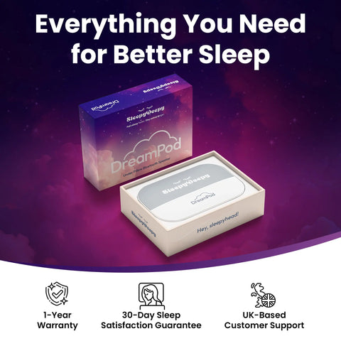 DreamPod® (Pink) (Under-Pillow Sleep Speaker | Wireless, Bluetooth, Bone-Conduction) SleepyDeepy - Sleep Aids For Deeper Sleep